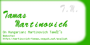 tamas martinovich business card